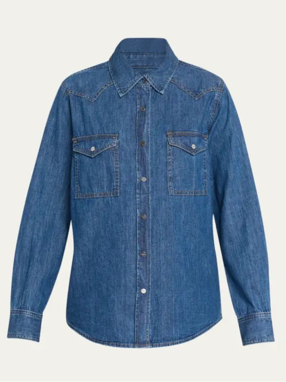 TWP Vintage Wash Denim Western Shirt NWT